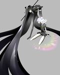  absurdly_long_hair androgynous black_legwear bort dakkarubi diamond_(houseki_no_kuni) elbow_gloves gem_uniform_(houseki_no_kuni) gloves highres houseki_no_kuni long_hair multicolored_hair multiple_others rainbow_hair thighhighs very_long_hair zettai_ryouiki 