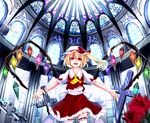  :d ascot blonde_hair broken broken_chain chain chikawa_shibainu cross flandre_scarlet frilled_skirt frills hat md5_mismatch mob_cap open_mouth puffy_short_sleeves puffy_sleeves red_eyes short_sleeves side_ponytail skirt smile thighhighs touhou vest wings zettai_ryouiki 