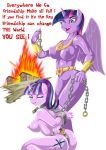  2018 anthro areola bad_end bdsm bondage bound breasts chain chastity chastity_belt collar crying cutie_mark domination equine female female_domination fire friendship_is_magic grimdark hands_behind_back horn horn_ring key kneeling leash magic_inhibitor magic_suppression mammal my_little_pony nipples nude orgasm_denial pussy shackles simple_background starlight_glimmer_(mlp) submissive tears twilight_sparkle_(mlp) tyrant wangkingfun white_background winged_unicorn wings 