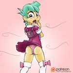  crossdressing friendship_is_magic girly human mammal miniskirt my_little_pony patreon sketch smudge_proof snails_(mlp) solo 