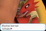  &lt;3 2014 3d animated anthro big_breasts blaziken breasts cgi cum cum_on_tongue duo english_text erection female human human_on_anthro interspecies licking male mammal nintendo nude oral oral_sex penis pok&eacute;mon pok&eacute;philia precum quick_e sex source_filmmaker straight text titfuck tongue video_games 