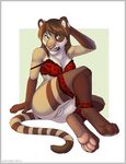  anyare anyare_(character) bottomless bra clothed clothing feline female hindpaw lion mammal paws pinup pose pussy sitting skimpy solo underwear 
