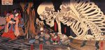  black_hair highres japanese nihonga skeleton translation_request ukiyo-e utagawa_kuniyoshi 
