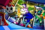  baitong_(artist) blaze_the_cat captain_whisker cat feline fire hedgehog johnny machine mammal mechanical robot sega sonic_(series) sonic_the_hedgehog 