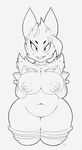  anthro big_breasts breast_squish breasts chubby female gengar legwear long_ears looking_at_viewer lucille_(character) navel nintendo nipples plain_background pok&eacute;mon sleeves smile solo stockings thick_thighs video_games wide_hips xingscourge 