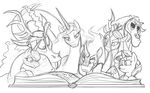  2014 book centaur changeling discord_(mlp) equestria_girls equine female feral friendship_is_magic horn horse human king_sombra_(mlp) male mammal mickeymonster my_little_pony princess_celestia_(mlp) princess_luna_(mlp) queen_chrysalis_(mlp) sunset_shimmer_(eg) taur tirek_(mlp) unicorn winged_unicorn wings 