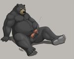  2014 anthro balls bear biceps black_bear chubby claws cum cumshot dj-rodney erection eyes_closed fur humanoid_penis male mammal masturbation musclegut muscles nude orgasm paws penis seated solo waffle_(megawaffle) 