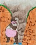  belly boca bottomless clothing cloud dark exercising grass hippo jogging lake mountain outside overweight rain raining running shirt solo traditional_media wet 