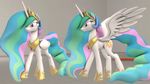  2014 3d animated argodaemon cgi equine female feral friendship_is_magic horn horse mammal my_little_pony princess_celestia_(mlp) solo source_filmmaker winged_unicorn wings 