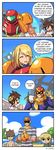  &gt;_&lt; 3boys 4koma ^_^ beach blonde_hair blush breath brown_hair captain_falcon closed_eyes cloud comic commentary cropped day earth empty_eyes english eyebrows_visible_through_hair f-zero hair_ornament headwear_removed helmet helmet_removed highres island john_su kid_icarus link long_hair md5_mismatch metroid morph_ball multiple_boys nichijou outdoors palm_tree pit_(kid_icarus) ponytail samus_aran scarf simple_background sky super_smash_bros. sweat the_legend_of_zelda the_legend_of_zelda:_the_wind_waker toon_link tree varia_suit water wings 