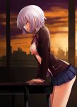  animated animated_gif blue_eyes blue_hair blush breasts closed_eyes crotch_rub date_a_live desk dobunezumi hair_ornament hairclip masturbation medium_breasts nipples open_mouth school_uniform short_hair silver_hair solo table_sex thighhighs tobiichi_origami 