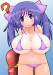  bikini breasts cleavage huge_breasts micro_bikini octopus purple_eyes purple_hair swimsuit twintails yuma-24 