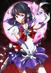  back_bow bad_id bad_pixiv_id bishoujo_senshi_sailor_moon black_hair bow brooch choker elbow_gloves gloves holding holding_spear holding_weapon jewelry magical_girl polearm purple_eyes purple_sailor_collar purple_skirt red_bow ribbon sailor_collar sailor_saturn sailor_senshi_uniform short_hair silence_glaive skirt smile solo spear star star_choker tomoe_hotaru weapon white_gloves yuna_(rutera) 