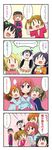  4koma 6+girls :d :o arm_hug arms_up ayase_eli ayase_eli_(cosplay) black_hair bow comic cosplay costume_switch cowboy_shot expressionless hat hoshizora_rin hoshizora_rin_(cosplay) koizumi_hanayo koizumi_hanayo_(cosplay) kotori_photobomb kousaka_honoka kousaka_honoka_(cosplay) long_hair long_sleeves love_live! love_live!_school_idol_project minami_kotori minami_kotori_(cosplay) miyako_hito multiple_girls nishikino_maki nishikino_maki_(cosplay) open_mouth ponytail red_hair shirt short_hair sketch smile solid_oval_eyes sonoda_umi sonoda_umi_(cosplay) speech_bubble spoken_ellipsis sweatdrop sweater talking tied_shirt toujou_nozomi toujou_nozomi_(cosplay) translated twintails very_long_hair yazawa_nico yazawa_nico_(cosplay) |_| 