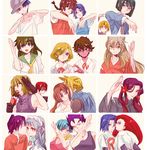  6+girls black_hair blonde_hair blue_hair brown_hair bulma cheek_kiss cloud_strife couple crossover death_note dragon_ball dragon_ball_z final_fantasy final_fantasy_vii fuurinkan_high_school_uniform gilbert_cocteau hair_kiss hat heart heart_hands heart_hands_duo heart_trace hetero hi_izuru_tokoro_no_tenshi higurashi_kagome hikaru_no_go inuyasha inuyasha_(character) iron_maiden_jeanne kaze_to_ki_no_uta kiss kobayashi_rin kojirou_(pokemon) long_hair makochan male_focus matt mello multiple_boys multiple_crossover multiple_girls musashi_(pokemon) please_save_my_earth pokemon pokemon_(anime) pose purple_hair ranma_1/2 saotome_ranma school_uniform serge_battour shaman_king shindou_hikaru short_hair shoutoku_taishi_(hi_izuru_tokoro_no_tenshi) smile tao_ren tendou_akane tifa_lockhart touya_akira vegeta yaoi 