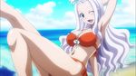 a-1_pictures arm_behind_head armpits bikini breasts cloudy_sky fairy_tail large_breasts legs long_hair mirajane mirajane_strauss model navel one_eye_closed pose swimsuit thighs white_hair wink 
