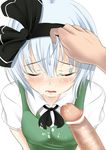  blush bukkake censored closed_eyes cum cum_on_body cum_on_hair cum_on_upper_body facial hair_grab hairband konpaku_youmu open_mouth penis solo_focus takamichis211 tears touhou 