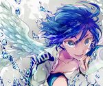  blue_eyes blue_hair komkomx male_focus manami_sangaku solo sportswear wings yowamushi_pedal 