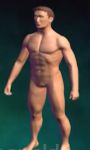  digimon digimon_savers flat_chest male_focus monster muscle muscular muscular_male naked no_penis pecs statue tagme 