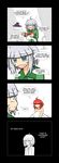  1girl 4koma bow comic cosplay crying crying_with_eyes_open dual_persona english hair_bow hakurei_reimu hakurei_reimu_(cosplay) hat highres kirisame_marisa kirisame_marisa_(cosplay) konpaku_youmu konpaku_youmu_(ghost) lunarisaileron simple_background tears touhou witch_hat 