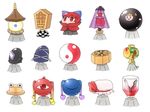  bishamonten's_pagoda blonde_hair bottle bow commentary_request eyeball flandre_scarlet hair_bow hakurei_reimu hammer hat hat_ribbon karakasa_obake kirisame_marisa komeiji_koishi komeiji_satori mallet mini-hakkero mob_cap mononobe_no_futo moriya_suwako objectification red_eyes red_hair remilia_scarlet ribbon rod_of_remorse rumia rumia_(darkness) sekibanki shiki_eiki shirosato soga_no_tojiko sukuna_shinmyoumaru tatara_kogasa tate_eboshi tongue tongue_out toramaru_shou touhou umbrella white_background wings yin_yang 