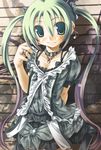  aqua_eyes aqua_hair bad_id bad_pixiv_id dress earrings frills gothic_lolita gradient_hair green_nails hatsune_miku jewelry lolita_fashion long_hair multicolored_hair musical_note nail_polish ring smile solo twintails vocaloid yamada_yuuki 