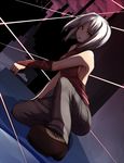  428 aoinagi canaan canaan_(character) glowing glowing_eyes red_eyes short_hair solo white_hair 