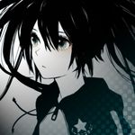  bad_id bad_pixiv_id black_hair black_rock_shooter black_rock_shooter_(character) blue_eyes coat face long_hair pale_skin solo teti twintails 