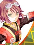  bob_cut book brown_hair goggles green_eyes miho_(mi) rita_mordio short_hair solo tales_of_(series) tales_of_vesperia 