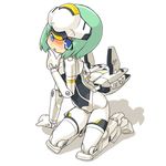  bad_id bad_pixiv_id blue_eyes busou_shinki dd_(ijigendd) doll_joints green_hair kneeling mecha_musume short_hair solo werkstra 