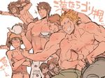  1girl 6+boys abs chambray chambray_(fire_emblem) cup cutiebell donny_(fire_emblem) fire_emblem fire_emblem:_kakusei flexing frederik_(fire_emblem) grego grego_(fire_emblem) manly mark_(fire_emblem) multiple_boys muscle muscles noire_(fire_emblem) pose shirtless sweat teacup teapot wyck wyck_(fire_emblem) 