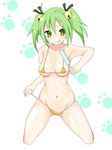  bikini gj-bu green_eyes green_hair kannazuki_tamaki swimsuit 