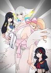  age_regression baby backlighting black_hair blonde_hair blue_eyes boots bow breasts brown_eyes carrying child_carry dress drill_hair earrings eyebrows family feather_boa good_end hair_bow happy harime_nui highleg holding_hands jewelry junketsu kill_la_kill kiryuuin_ragyou kiryuuin_satsuki large_breasts matoi_ryuuko mature midriff mother_and_daughter multicolored multicolored_hair multiple_girls navel no_eyepatch pink_bow rainbow_hair school_uniform senketsu serafuku short_dress short_hair sideboob silver_hair smile spoilers suspenders thick_eyebrows thigh_boots thighhighs twin_drills u_gyu what_if younger 