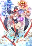  arm_warmers atelier_(series) atelier_shallie black_legwear boots bow choker creature dia_(saotoko) full_body gem hat long_hair magic pink_hair ribbon skirt smile sword thigh_boots thighhighs weapon wilbell_voll=erslied wings witch_hat yellow_eyes zettai_ryouiki 