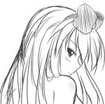  artist_request bow cosmic_break greyscale hair_bow ivis long_hair looking_at_viewer monochrome nude sketch solo 