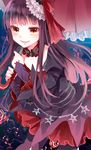  bad_id bad_pixiv_id blush bow dust_collector_(ole_tower) fangs frills gothic_lolita ikeuchi_tanuma lolita_fashion long_hair looking_at_viewer ole_tower red_eyes solo umbrella 