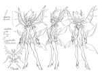  boots breasts character_sheet full_body headgear high_heel_boots high_heels imaishi_hiroyuki kill_la_kill matoi_ryuuko medium_breasts monochrome official_art revealing_clothes senketsu senketsu-kisaragi solo spoilers thighhighs turnaround underboob 