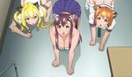 3girls animated animated_gif cat_ears cat_tail himegami_kodama kushiya_inaho maken-ki! multiple_girls tail takami_akio underwear 