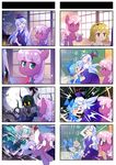  &gt;_&lt; 4koma ^_^ bicycle blonde_hair blue_eyes blue_hair bug chalkboard chasing cheerilee cirno clipboard closed_eyes comic crossover eating et ex-keine firefly flower flying food fruit full_moon green_eyes green_hair ground_vehicle hairband hat headbutt higurashi_no_naku_koro_ni horn_ribbon horns houjou_satoko ice insect kamishirasawa_keine knight long_hair moon multiple_4koma multiple_girls my_little_pony my_little_pony_friendship_is_magic o_o open_mouth pink_hair purple_eyes ribbon running scared scroll shattered silver_hair sitting surprised sweatdrop tears touhou trait_connection watermelon xin_yu_hua_yin 