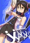  bare_shoulders black_hair blue_eyes detached_sleeves game_console green_eyes heterochromia long_hair looking_at_viewer open_mouth personification power_memory satomura_kyou sega_hard_girls sega_saturn sega_saturn_(sega_hard_girls) skirt twintails 