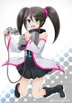  commentary_request game_console heterochromia personification sega_hard_girls sega_saturn sega_saturn_(sega_hard_girls) solo suzuka_(rekkyo) twintails 