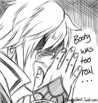  1boy cloak close-up comic covering_face english fire_emblem fire_emblem:_kakusei greyscale happy_tears highres joe_shimamura male male_focus monochrome my_unit my_unit_(fire_emblem:_kakusei) nicki_minaj parody pltnm06ghost shaded_face sitting solo tears 