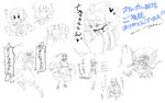  absurdres animal_ears blood blush detached_sleeves fan fujiwara_no_mokou hat heart highres inubashiri_momiji jumping kochiya_sanae mecha_musume mitsumoto_jouji monochrome multiple_girls mystia_lorelei nosebleed office_lady reiuji_utsuho rocket_launcher scouter shield signature sitting sketch sleeves_past_wrists stickam sword tail touhou translation_request weapon wings wolf_ears yakumo_ran 