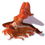  arm_up blue_eyes bodysuit bracer breasts closed_mouth dutch_angle expressionless from_above full_body gloves hair_spread_out hand_on_own_forehead knees_up legs_together long_hair lying medium_breasts neon_genesis_evangelion number on_back orange_hair outstretched_arm pilot_suit plugsuit red_bodysuit shading_eyes shadow simple_background sketch solo souryuu_asuka_langley thigh_gap turtleneck white_background 