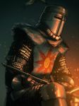 armor artist_request chainmail dark_souls embers full_armor helmet knight male_focus solaire_of_astora solo souls_(from_software) sun_(symbol) sword weapon 