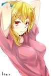  bad_id bad_pixiv_id blonde_hair highres kagerou_project kisaragi_momo long_hair red_eyes side_ponytail solo tomozero 