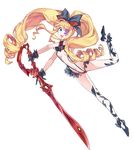  alternate_costume bad_id bad_twitter_id ballet_slippers big_hair blonde_hair blue_eyes bow drill_hair eyepatch full_body gloves hair_bow harime_nui kill_la_kill long_hair microskirt plantar_flexion relly revealing_clothes scissor_blade senketsu skirt smile solo strap_gap transparent_background twin_drills twintails very_long_hair weapon 