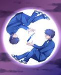  bad_id bad_twitter_id black_hair dual_persona full_moon gakuran glasses knife male_focus moon multiple_boys nanaya_shiki rotational_symmetry school_uniform sitting smile toono_shiki tsukihime urako 