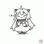  :3 ahoge animated animated_gif dress horns kantai_collection long_hair looking_at_viewer lowres mittens northern_ocean_hime shinkaisei-kan solid_circle_eyes solo white_dress white_hair white_skin yuasan 