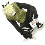  1boy blonde_hair character_request lowres male male_focus namikaze_minato naruto solo spiked_hair terragin 